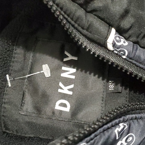 DKNY jacket boys 18T 18 months toddler black white puffer new york - Picture 14 of 15